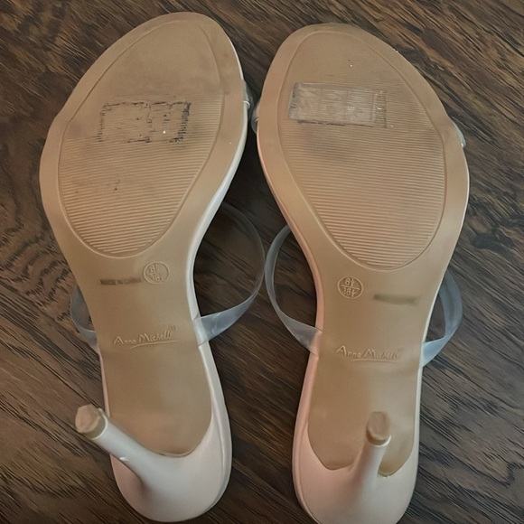 Anne Michelle beige clear strap mule heels. Size 6.5 - Picture 8 of 10